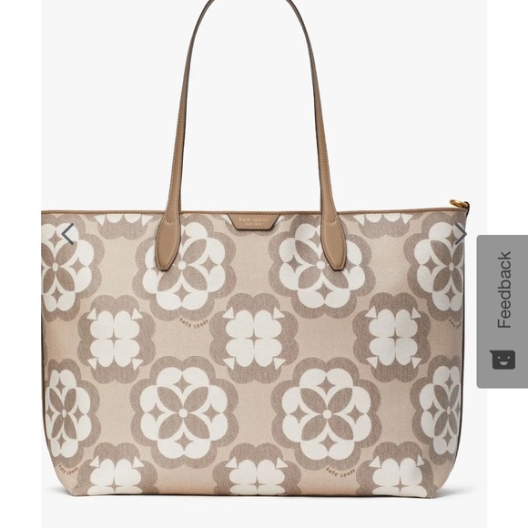 2 / KATE SPADE Sutton Spade Flower Monogram Coated Canvas Large Tote wri… - Picture 6 of 13